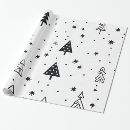 Modernes Minimalistisches Weihnachtsbaumumschlagpa Geschenkpapier