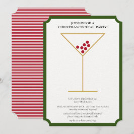 Modernes Minimalistisches Weihnachtscocktail-Party Einladung