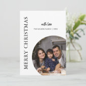 Modernes, Minimalistisches Weihnachtsfamilien-Foto Einladung (Stehend Vorderseite)
