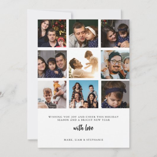 Modernes, Minimalistisches Weihnachtsfamilien-Foto Einladung (Rückseite)