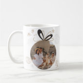 Modernes Minimalistisches Weihnachtsfamilien-Foto Kaffeetasse (Links)