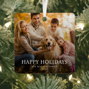 Modernes, Minimalistisches Weihnachtsfamilienhaus Ornament Aus Metall