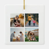 Modernes Minimalistisches Weihnachtsfest Foto Keramikornament (Rückseite)