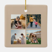 Modernes Minimalistisches Weihnachtsfest Foto Keramikornament (Rückseite)