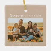 Modernes Minimalistisches Weihnachtsfest Foto Keramikornament (Vorderseite)