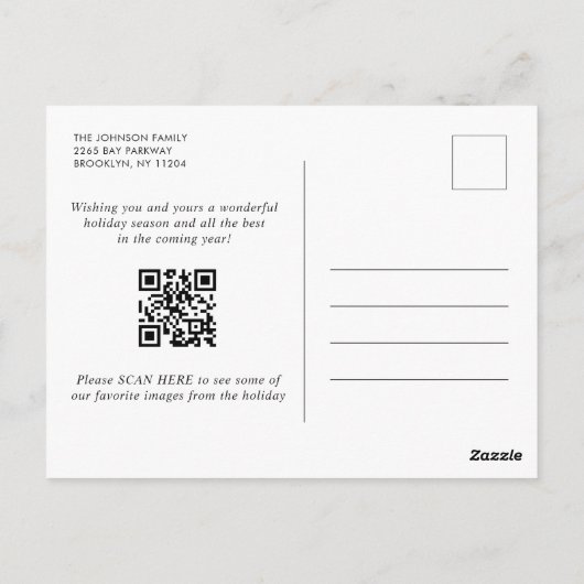 Modernes Minimalistisches Weihnachtsfest FOTO Postkarte (Rückseite)