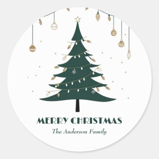 Modernes Minimalistisches Weihnachtsgeschenk Runder Aufkleber (Vorderseite)