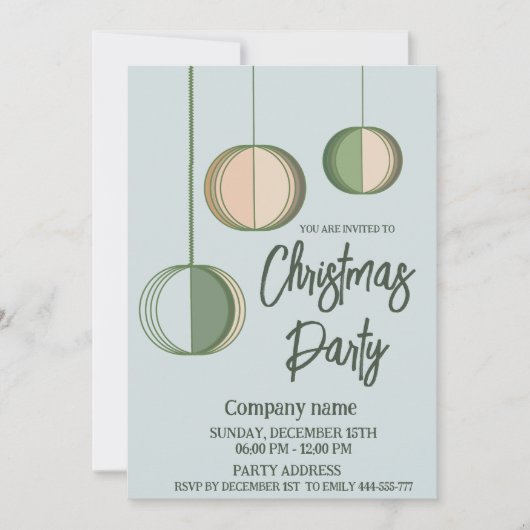 Modernes, minimalistisches Weihnachtsgeschenk Weih Einladung (Vorderseite)