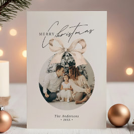 Modernes Minimalistisches Weihnachtsgeschmack Foto Feiertagskarte