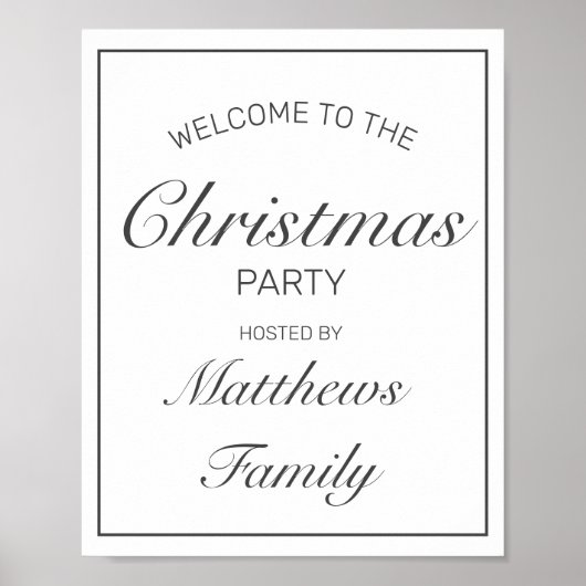 Modernes, Minimalistisches Weihnachtslied Begrüßun Poster (Vorne)