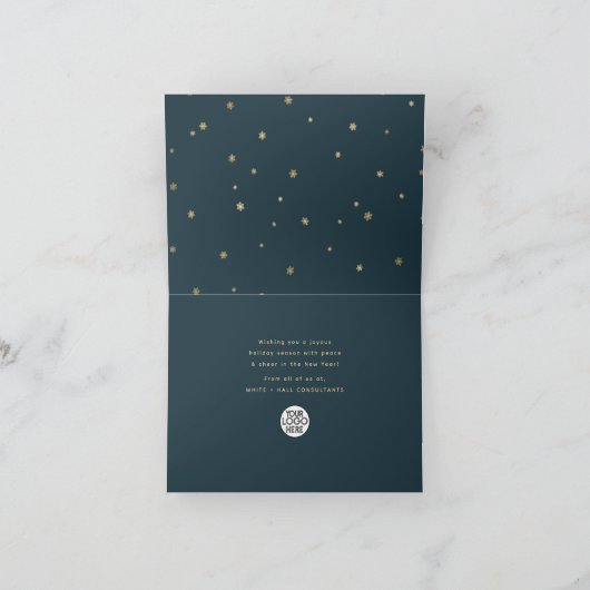 Modernes Minimalistisches Weihnachtsskriptgeschäft Karte (Innenseite)