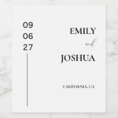 Modernes Minimalistisches Weinflaschen-Etikett Hoc Weinetikett (Einzelnes Label)