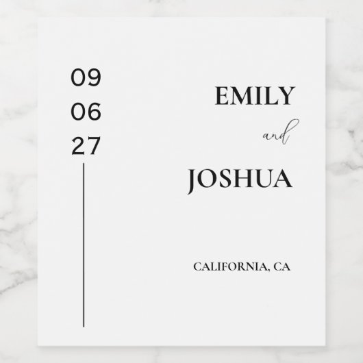 Modernes Minimalistisches Weinflaschen-Etikett Hoc Weinetikett (Einzelnes Label)