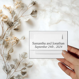 Modernes Minimalistisches Weiß auf Schwarz Einladungsbanderole