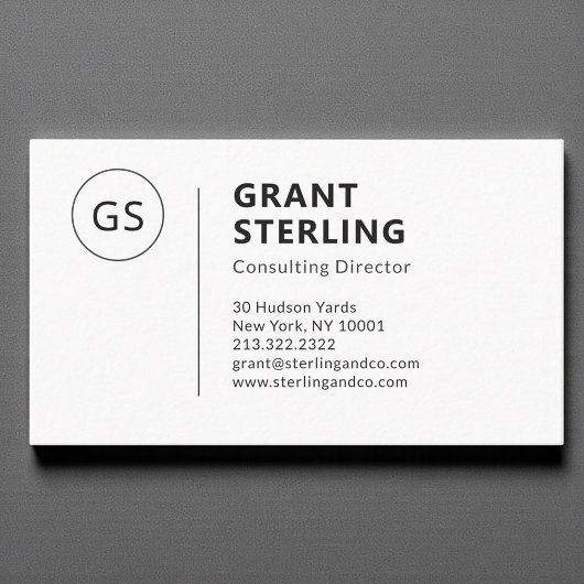 Modernes Minimalistisches Weiß Beruflich Visitenkarte