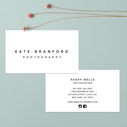 Modernes Minimalistisches Weiß Beruflich Visitenkarte