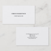 Modernes Minimalistisches Weiß Beruflich Visitenkarte (Vorne/Hinten)