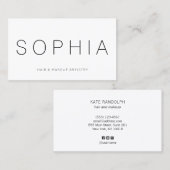 Modernes Minimalistisches Weiß Beruflich Visitenkarte (Vorne/Hinten)