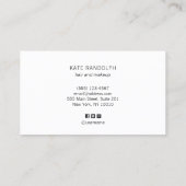 Modernes Minimalistisches Weiß Beruflich Visitenkarte (Rückseite)