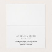 Modernes Minimalistisches Weiß Beruflich Visitenkarten (Außenseite Aufgefaltet)