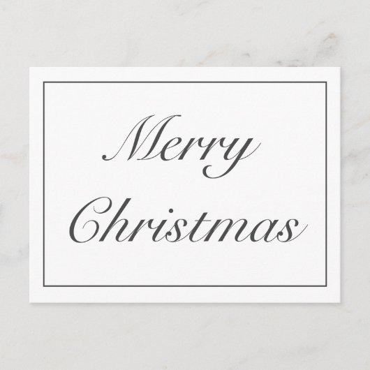 Modernes Minimalistisches Weiß frohe Weihnachtsgrü Ankündigungspostkarte (Vorderseite)