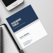 Modernes Minimalistisches Weiß in Dunkelblau | San Visitenkarte