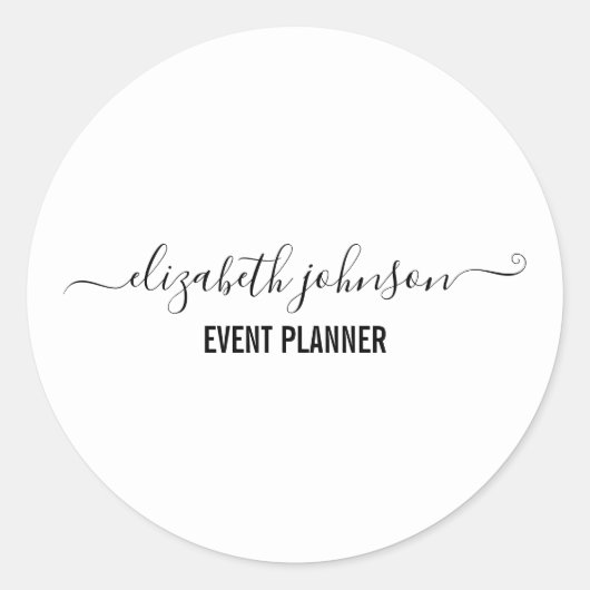 Modernes Minimalistisches Weiß Runder Aufkleber (Vorderseite)