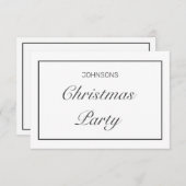 Modernes Minimalistisches Weiß Schwarzes Weihnacht RSVP Karte (Vorne/Hinten)