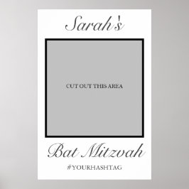Modernes Minimalistisches Weißbat Mitzvah Foto Pro Poster