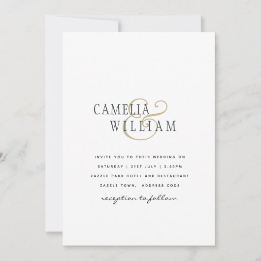 Modernes Minimalistisches Weißbuch oder Digitalhoc Einladung (Vorderseite)