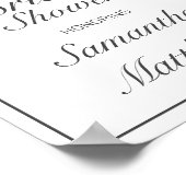 Modernes Minimalistisches Weißes Brautparty Begrüß Poster (Ecke)