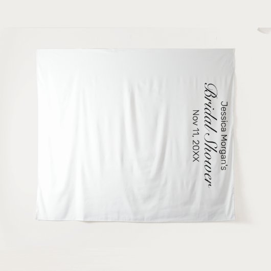 Modernes Minimalistisches Weißes Brautparty Foto Wandteppich (Vorderseite (Horizontal))