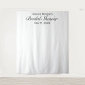 Modernes Minimalistisches Weißes Brautparty Foto Wandteppich (Vorderseite)