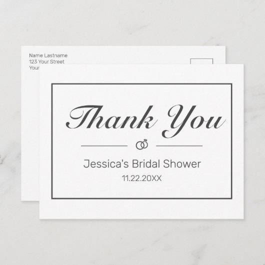 Modernes Minimalistisches Weißes Brautparty Vielen Postkarte (Vorne/Hinten)