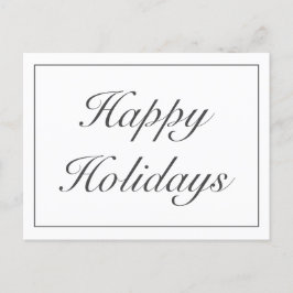 Modernes Minimalistisches Weißes Happy Holidays Gr Ankündigungspostkarte