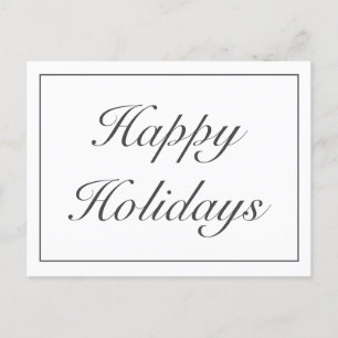 Modernes Minimalistisches Weißes Happy Holidays Gr Ankündigungspostkarte