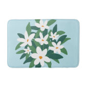Modernes Minimalistisches Weißes Jasmine-Floral au Badematte (Vorderseite)