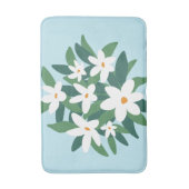 Modernes Minimalistisches Weißes Jasmine-Floral au Badematte (Vorderseite Vertikal)