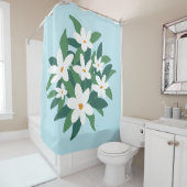 Modernes Minimalistisches Weißes Jasmine-Floral au Duschvorhang (Beispiel)
