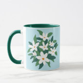 Modernes Minimalistisches Weißes Jasmine-Floral au Tasse (Links)
