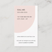 Modernes, minimalistisches weißes Licht in Rosa Visitenkarte (Rückseite)