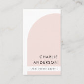 Modernes, minimalistisches weißes Licht in Rosa Visitenkarte (Vorderseite)