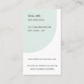 Modernes, minimalistisches, weißes Licht, staubgrü Visitenkarte (Rückseite)