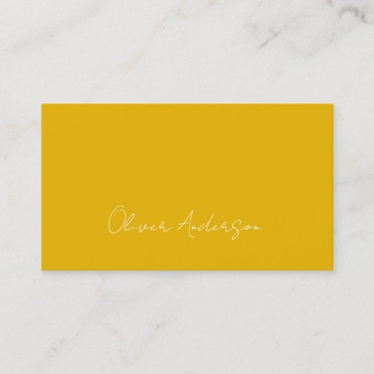 Modernes, minimalistisches, weißes Mustard-Logo Visitenkarte (Vorderseite)