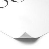 Modernes Minimalistisches Weißes Schwarzes Geburts Poster (Ecke)