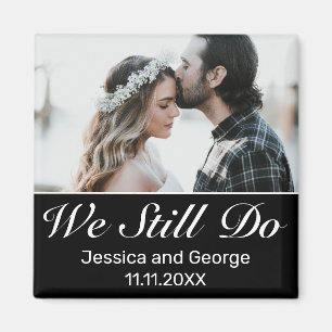 Modernes Minimalistisches weißes Schwarzes Jubil Magnet