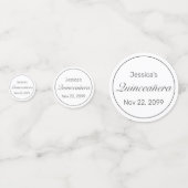 Modernes Minimalistisches Weißes Schwarzes Quinceñ Konfetti (Rückseiten)