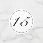 Modernes Minimalistisches Weißes Schwarzes Quinceñ Konfetti (Klein Vorderseite)