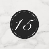 Modernes Minimalistisches Weißes Schwarzes Quinceñ Konfetti (Klein Vorderseite)