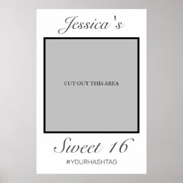 Modernes Minimalistisches Weißes Sweet 16 Foto Pro Poster